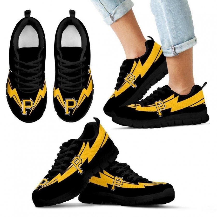 Three Amazing Good Line Charming Logo Pittsburgh Pirates Sneakers #265