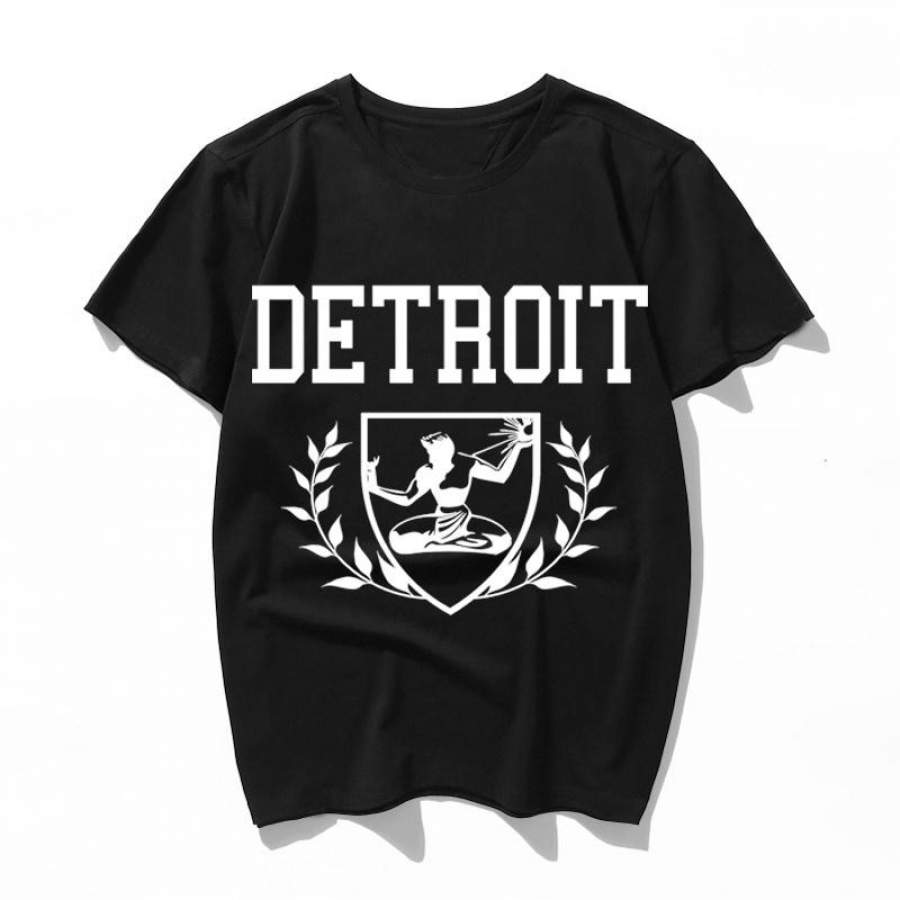 detroit city spirit crest Women T-shirts artistic oil painting Harajuku aesthetic Ullzang oversized t shirt korean clothes