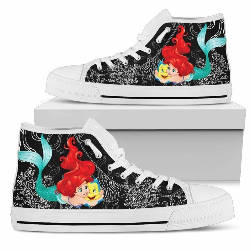 Ariel Sneakers Little Mermaid High Top Shoes Fan High Top Shoes