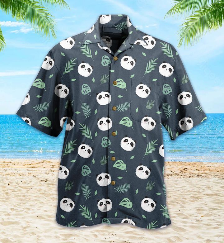 Panda Colorful Black 3D Hawaiian Shirt