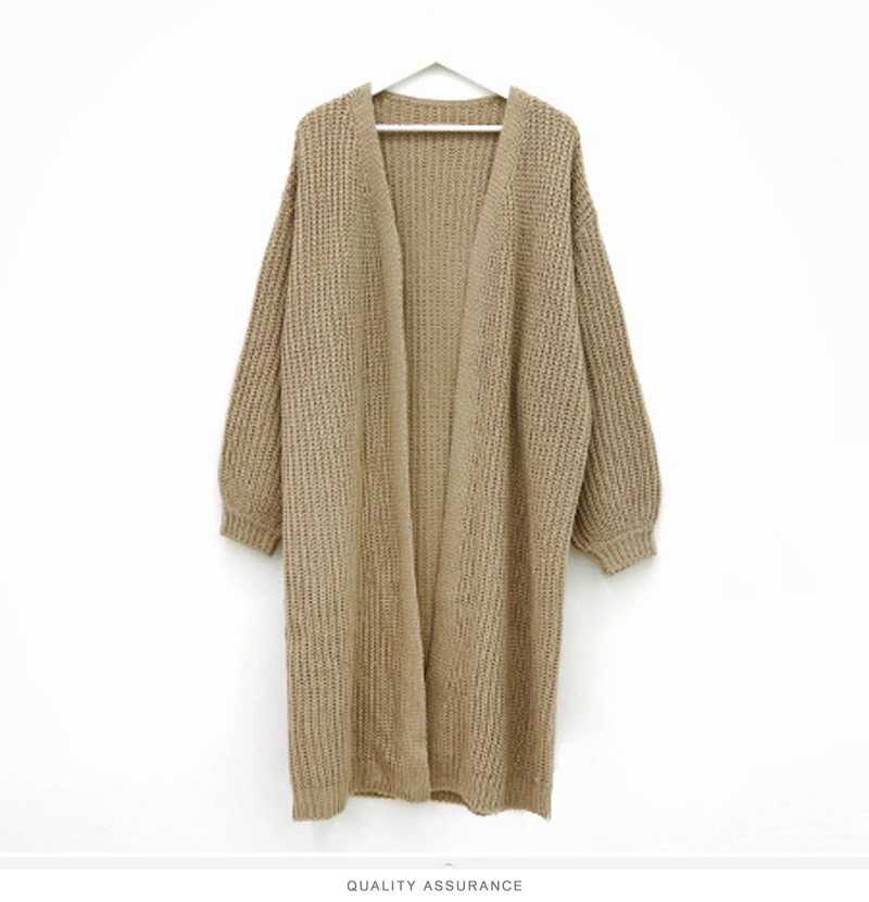 Cardigan Women Long Knitted Casual Vintage Loose Sweater Coat Solid Oversized Sweater Korean Fashion Female Cardigans 2021 alx