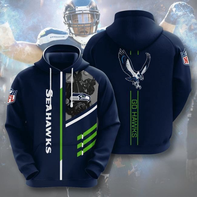 Seattle Seahawks Go Hawks 68 Unisex 3D Hoodie Gift For Fans