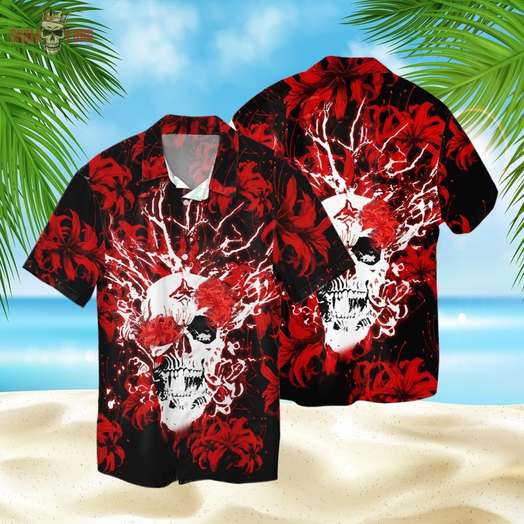 Red Spider Lily Skull Hawaii Shirt Ha18986