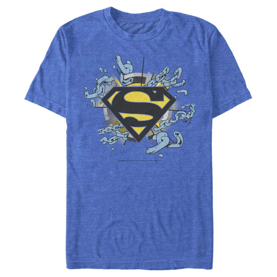 Superman Men’s Logo Broken Chain  T Shirt