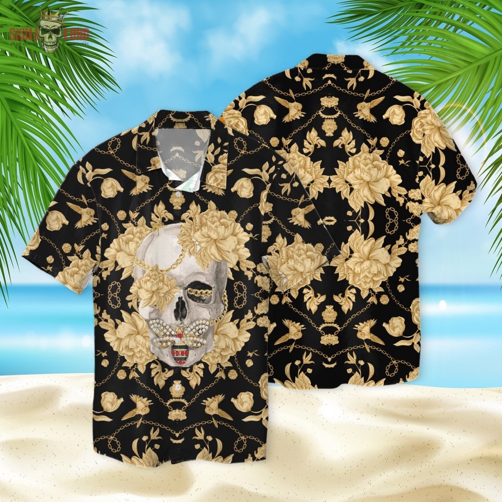 Skull Seamless Pattern Hawaii Shirt Ha37106