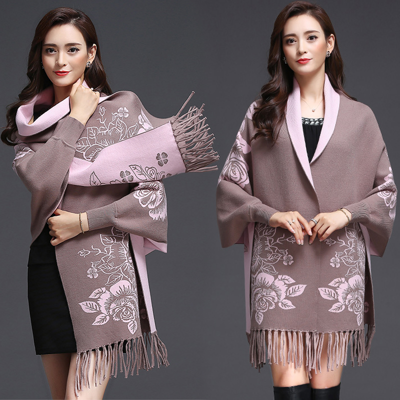 2021 Cardigan Winter Women’s Elegant Tassel Wrap Swing Cardigan Knitted Oversized Sweater Scarf Women’s Sweater Blouse Plus Size alx