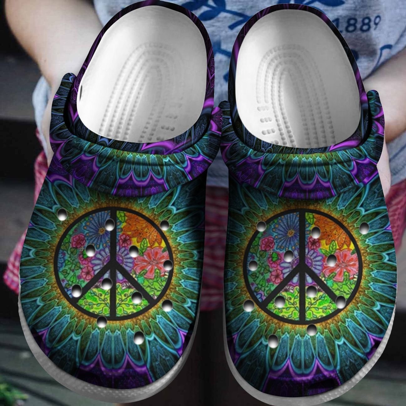 Hippie Personalized Clog, Custom Name, Text, Color, Number Fashion Style For Women, Men, Kid, Print 3D Colorful Hippie