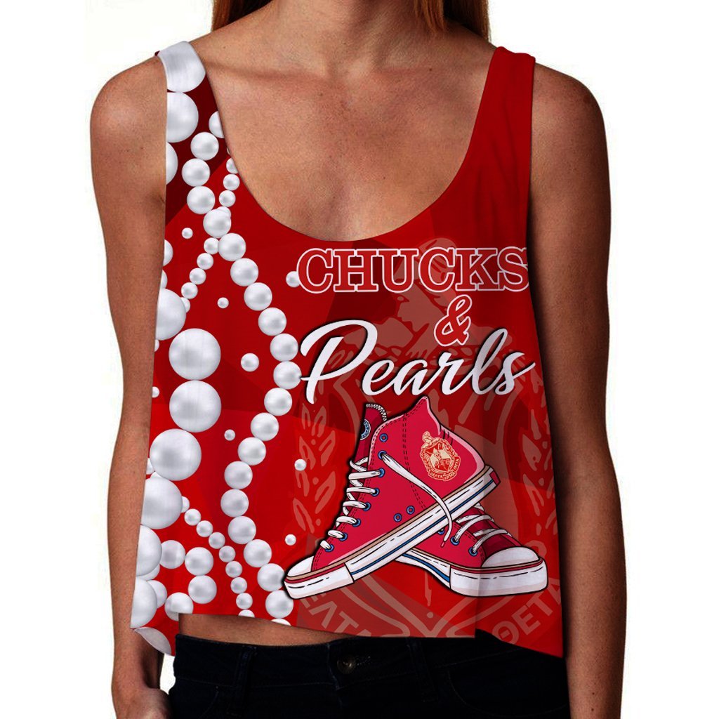 Wonder Print Tank Top – Delta Sigma Theta K.H Pearls Croptop Tank Top