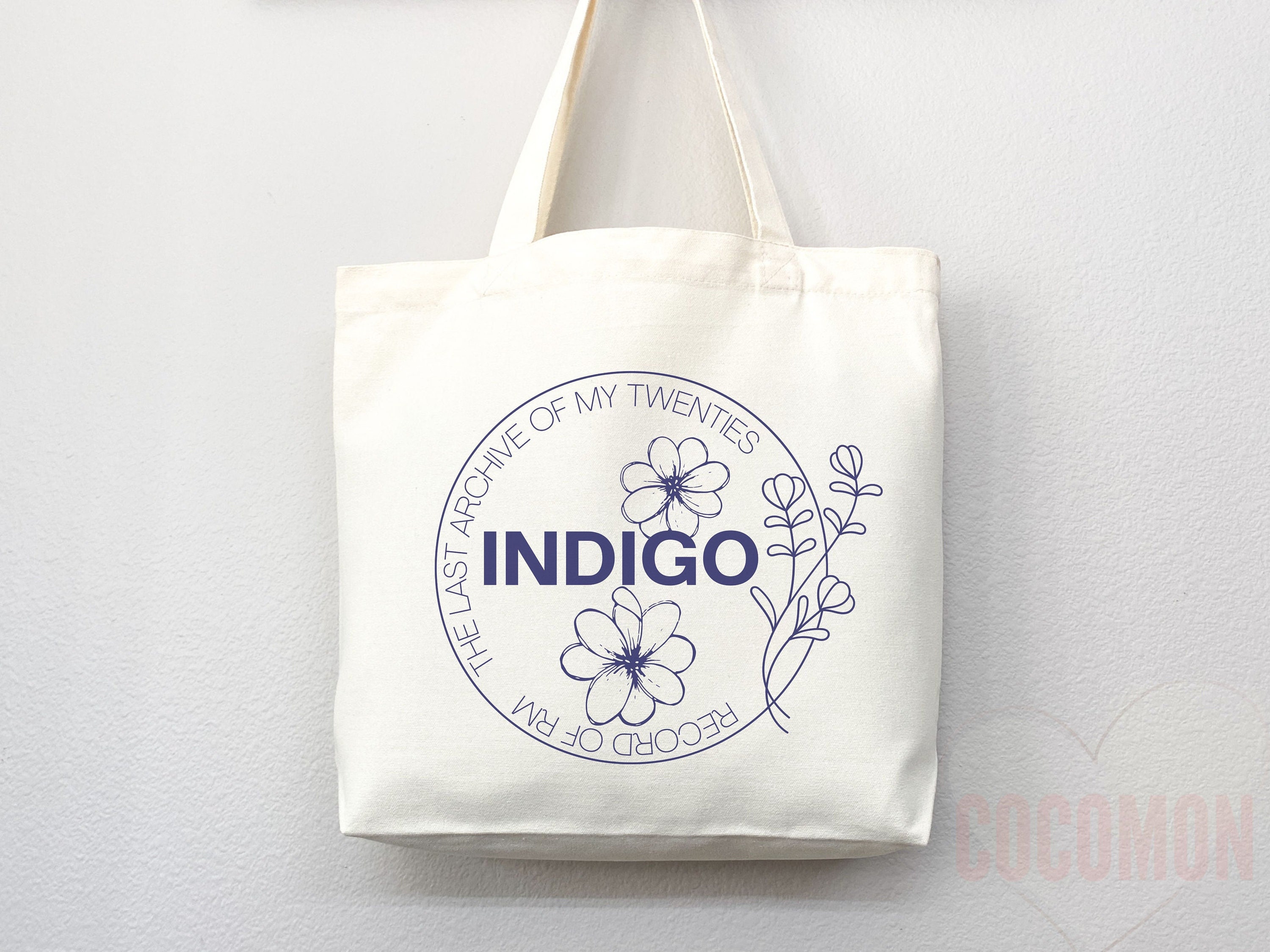 Rm Indigo KPop Tote Bag Kpop Merch Kpop tote Kpop bag Life goes on tote Bangtan Army Jimin Jungkook J-hope Suga Bangtan Merch Kpop Fan Gift