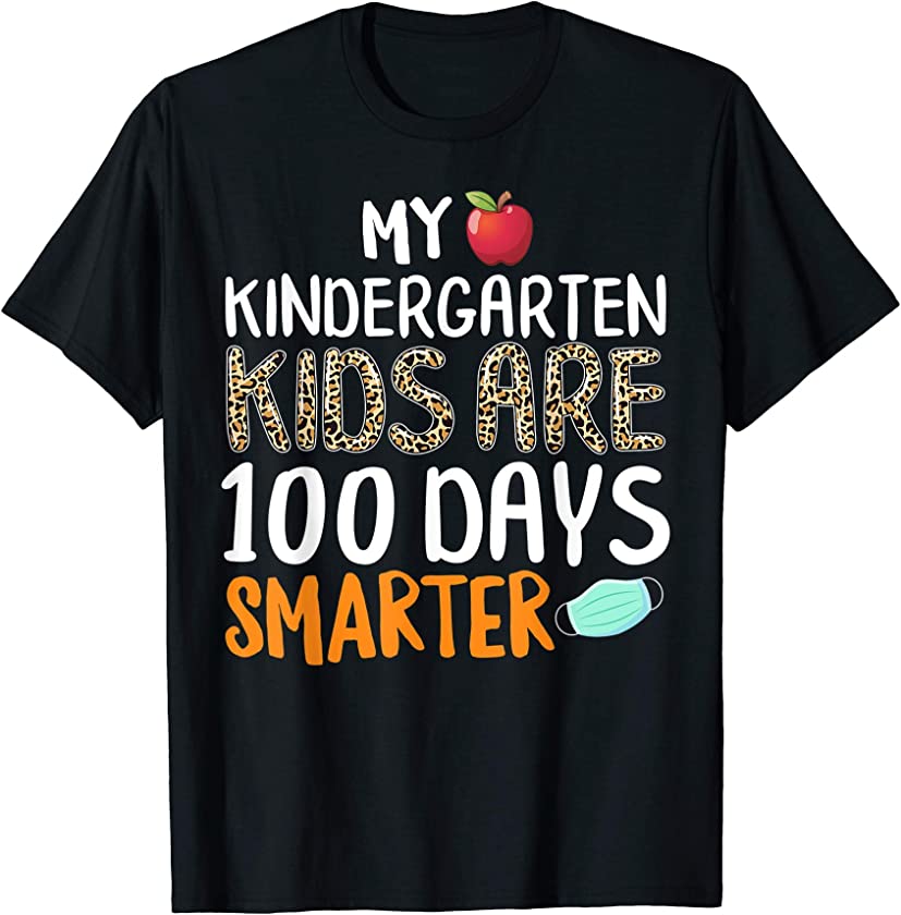 100th Day Of School Kindergarten Teacher Smarter Kid Leopard T-Shirt