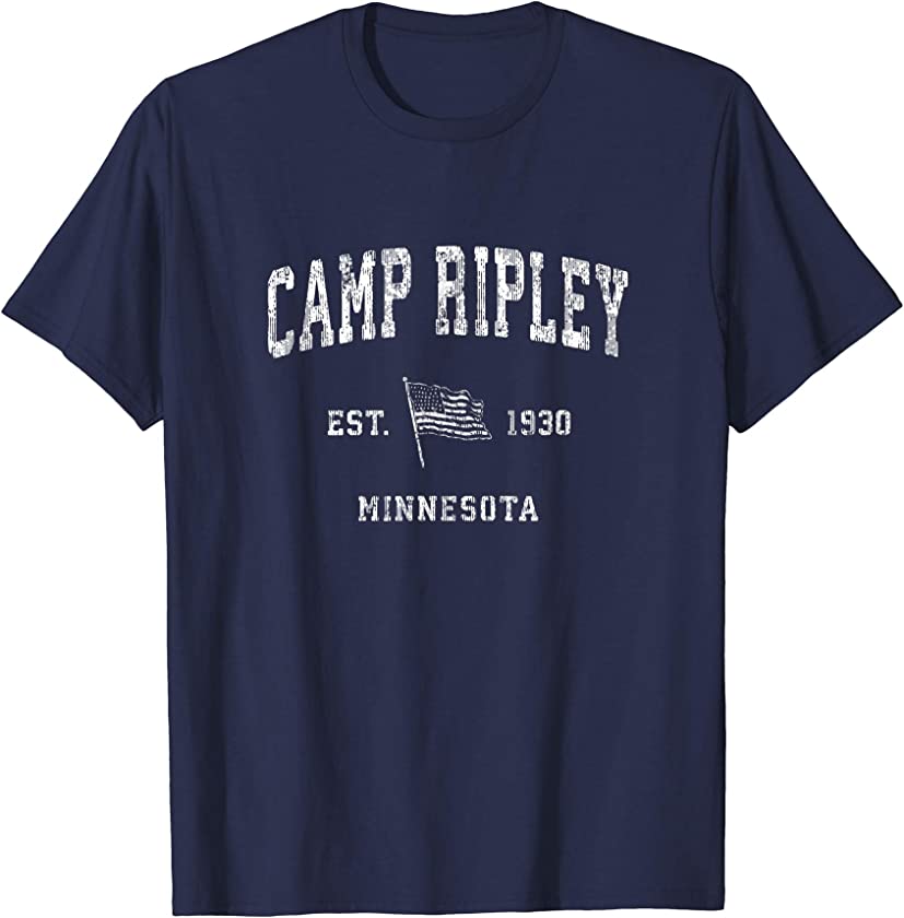 Camp Ripley Minnesota MN T-Shirt Vintage US Flag Sports Tee