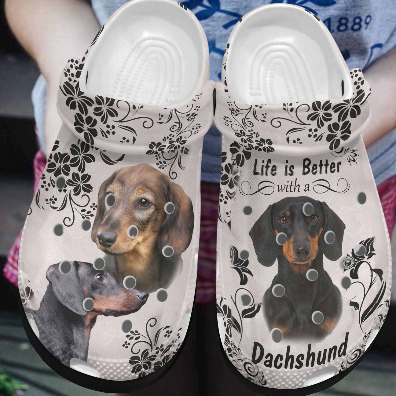 Dachshund Personalized Clog, Custom Name, Text, Color, Number Fashion Style For Women, Men, Kid, Print 3D Life Is Better