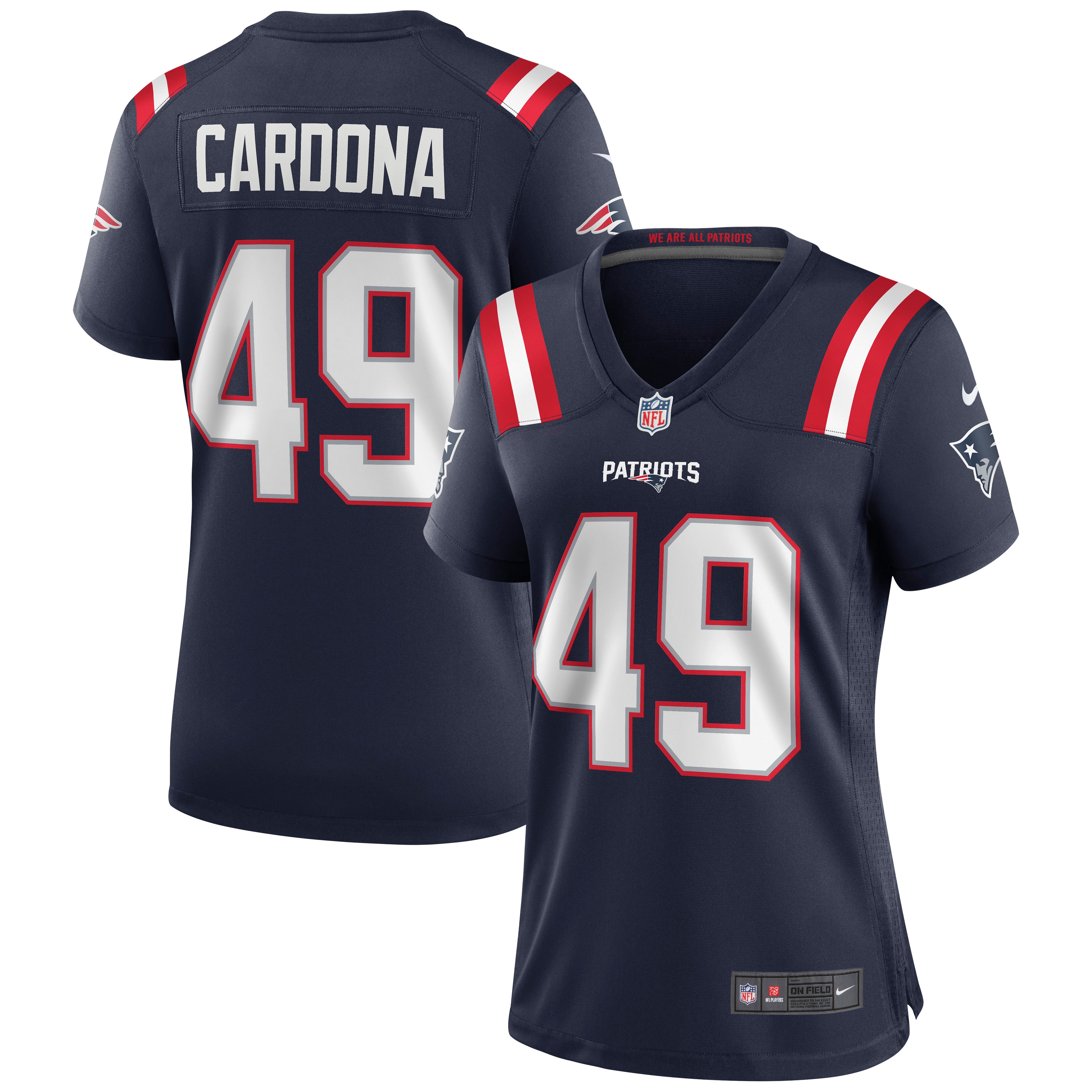 Women’s New England Patriots Joe Cardona Navy Game Jersey