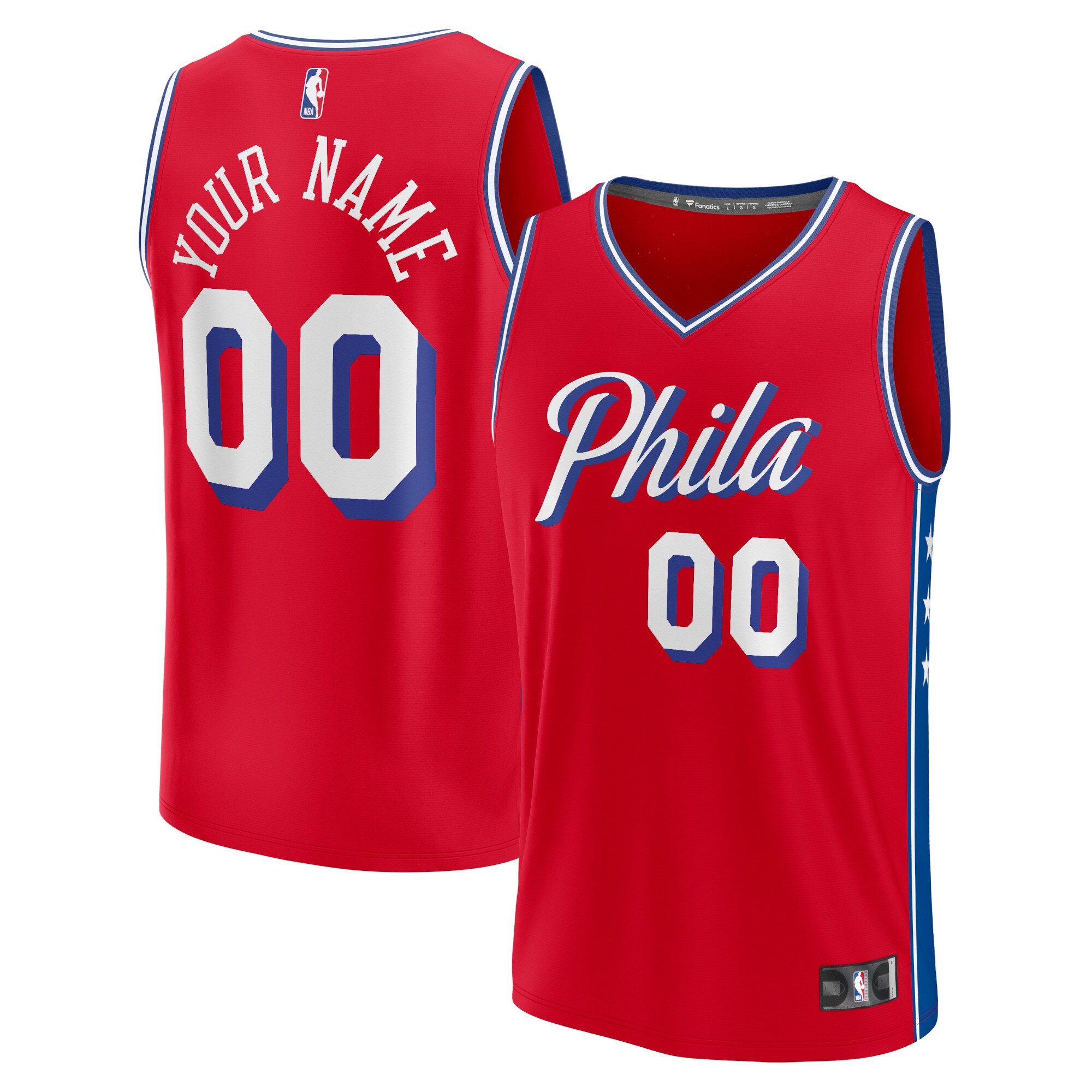 Philadelphia 76ers Branded Fast Break Custom Jersey – Red – Statement Edition