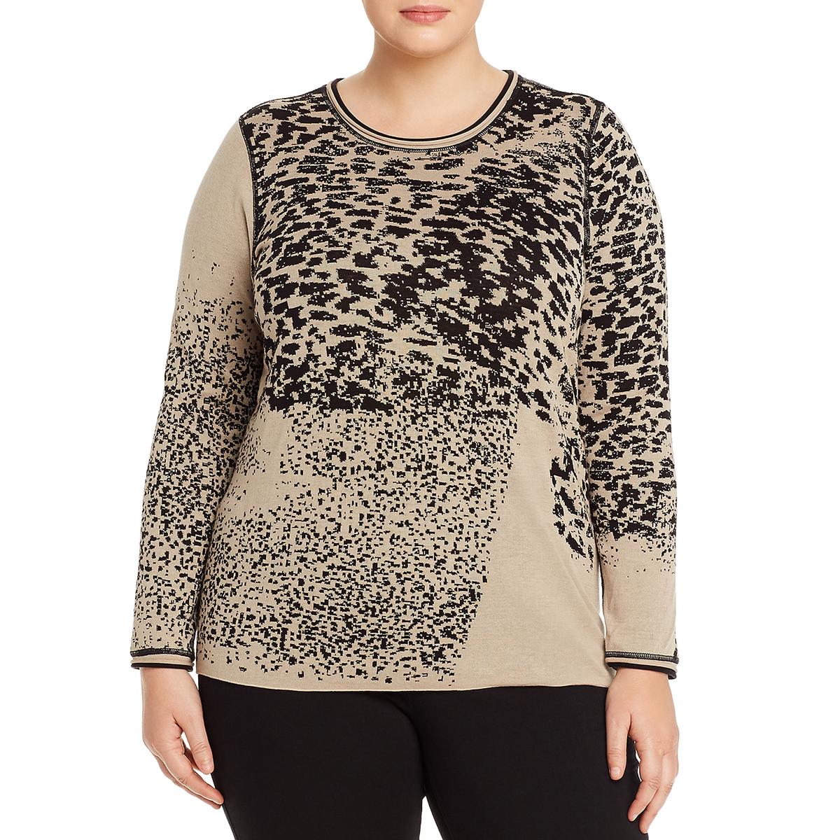 Plus Kingdom Womens Animal Print Reversible Sweater