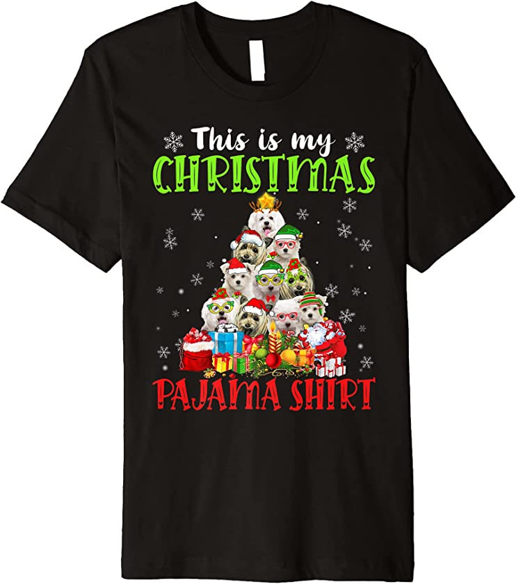 This Is My Christmas Pajama Maltese Dog Puppy Lover Premium T-Shirt