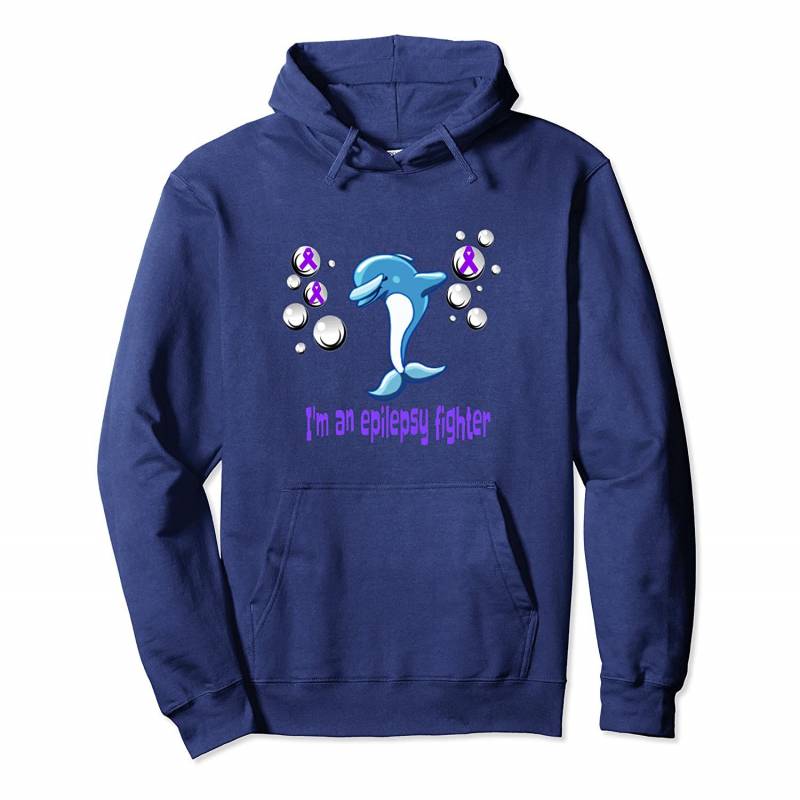 Epilepsy Awareness Dabbing Dolphin Pullover Hoodie