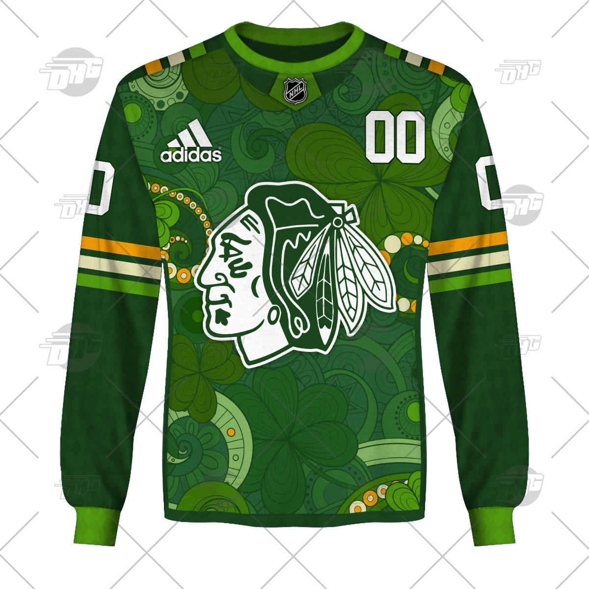 Chicago Blackhawks Custom Name Number 2022 St Patricks Day Gift For Fan 3D Full Printing Sweatshirt