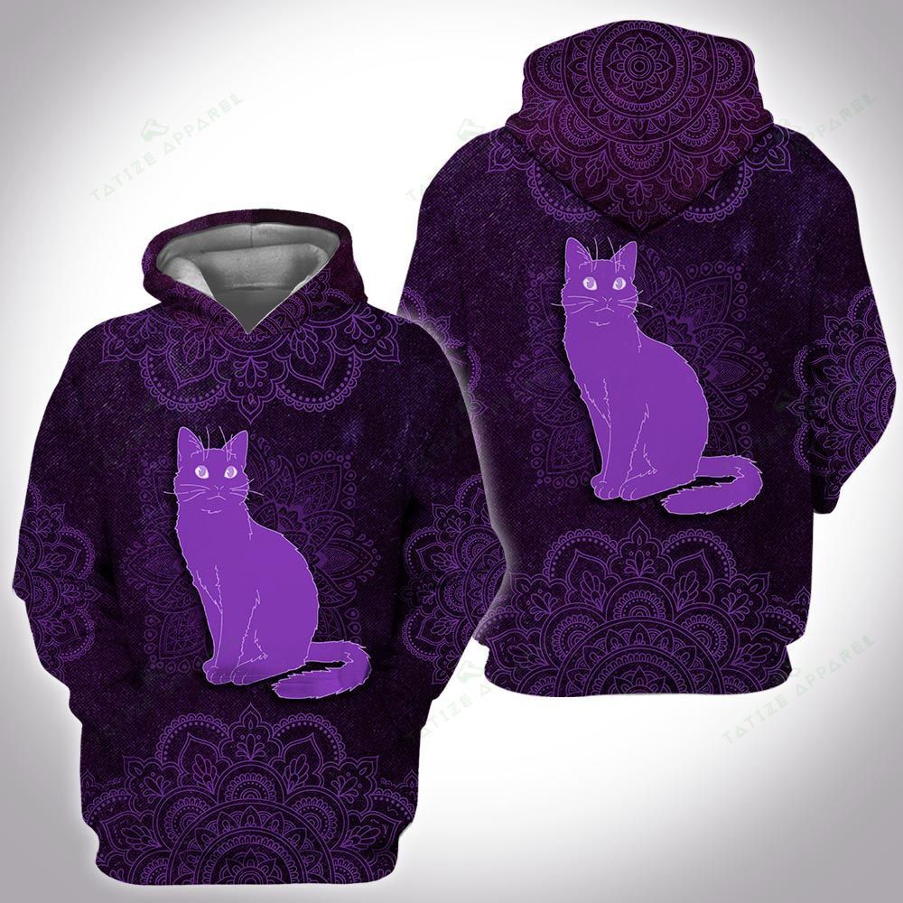 Unisex Animal Mandala Cat 3D Hoodie All Over Print