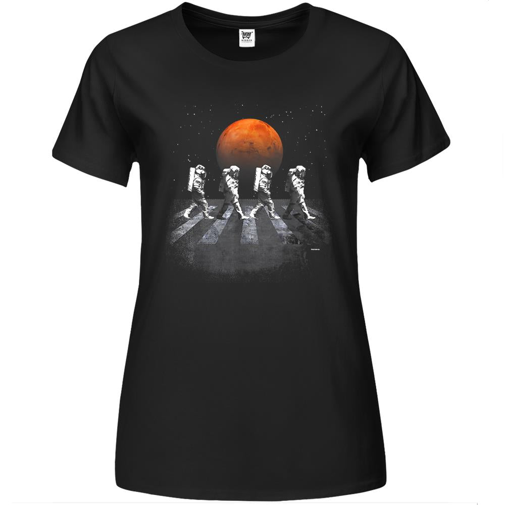 Astronauts In Walking In Space Occupy Mars Premium Womens T Shirts