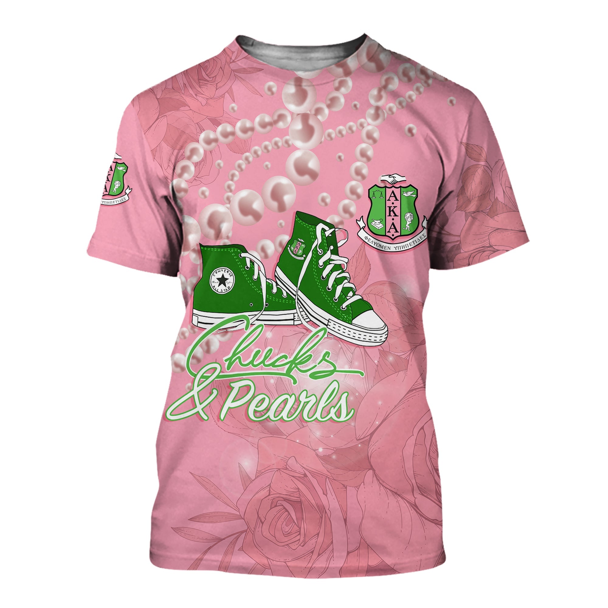 Alpha Kappa Alpha T Shirt Chucks And Pearls Change The World  Lt7