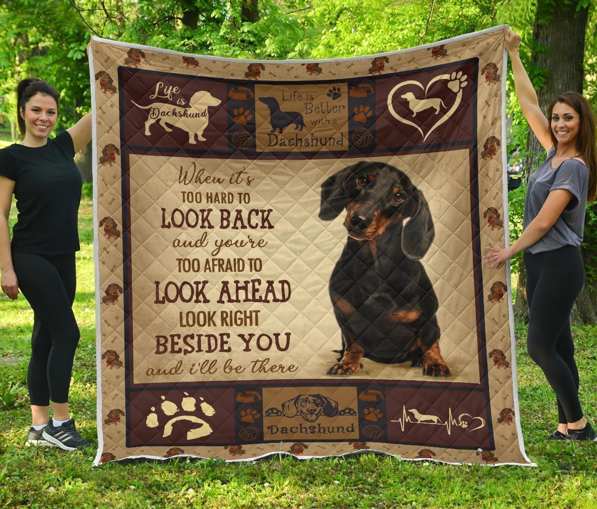 Alway Beside You Dachshund Quilt Blanket