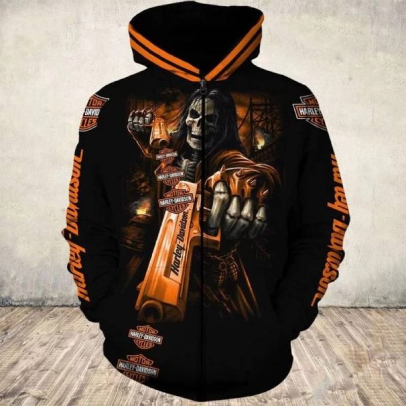 Harley Davidson horror 3d hoodie – LIMITED EDITION – Plumosu Shop