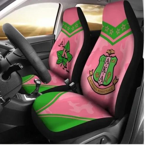 Alpha Kappa Alpha 08 Ivy Leaf Pink Camouflage Car Seat Cover