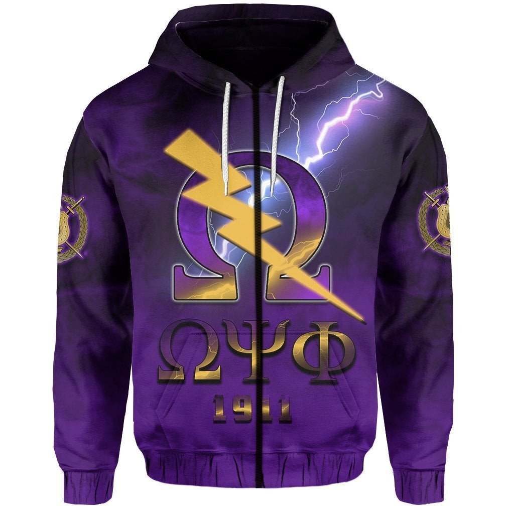 Fraternity Hoodie – Omega Psi Phi Omega Thunder Zip Hoodie