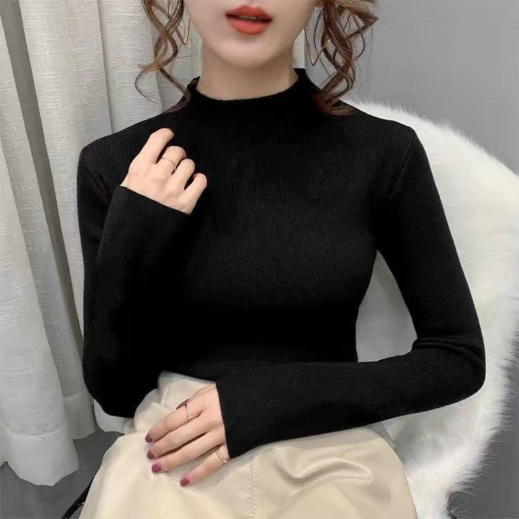 Turtleneck Sweater Women’s Underwear Fall Winter Fashion Rhinestone Pullover Sweater alx