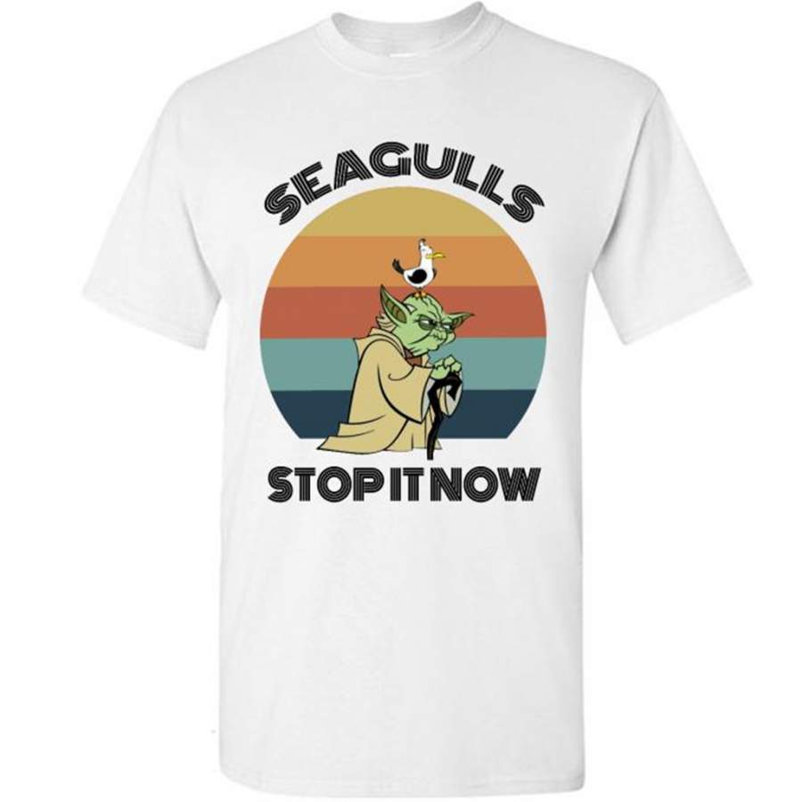 Seagulls Stop It Now Classic Vintage Retro Design – Gildan Short Sleeve Shirt