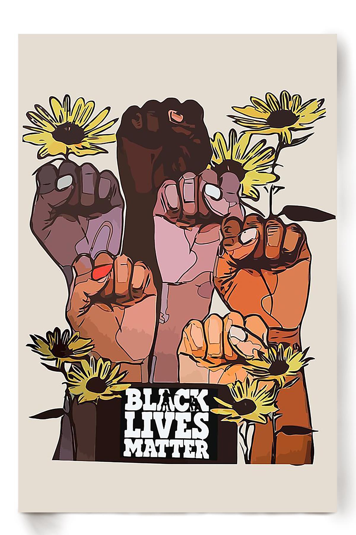 Black Lives Matter Motivation Wall Art Gift For African Flower Shop Flowerist Poster