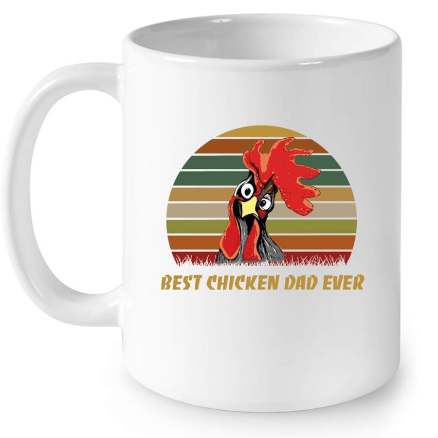 Best Chicken Dad Ever, Classic Vintage Retro, Father’s Day Gift – Full-Wrap Coffee White Mug