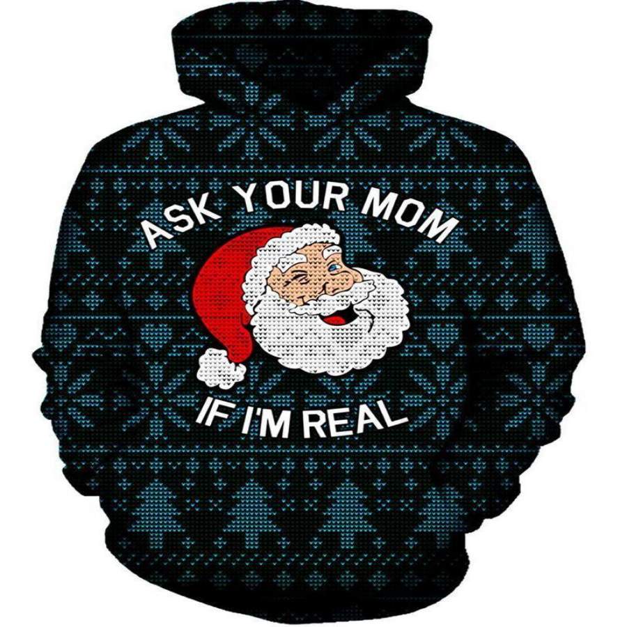 Ask Your Mom Ugly Christmas Hoodie