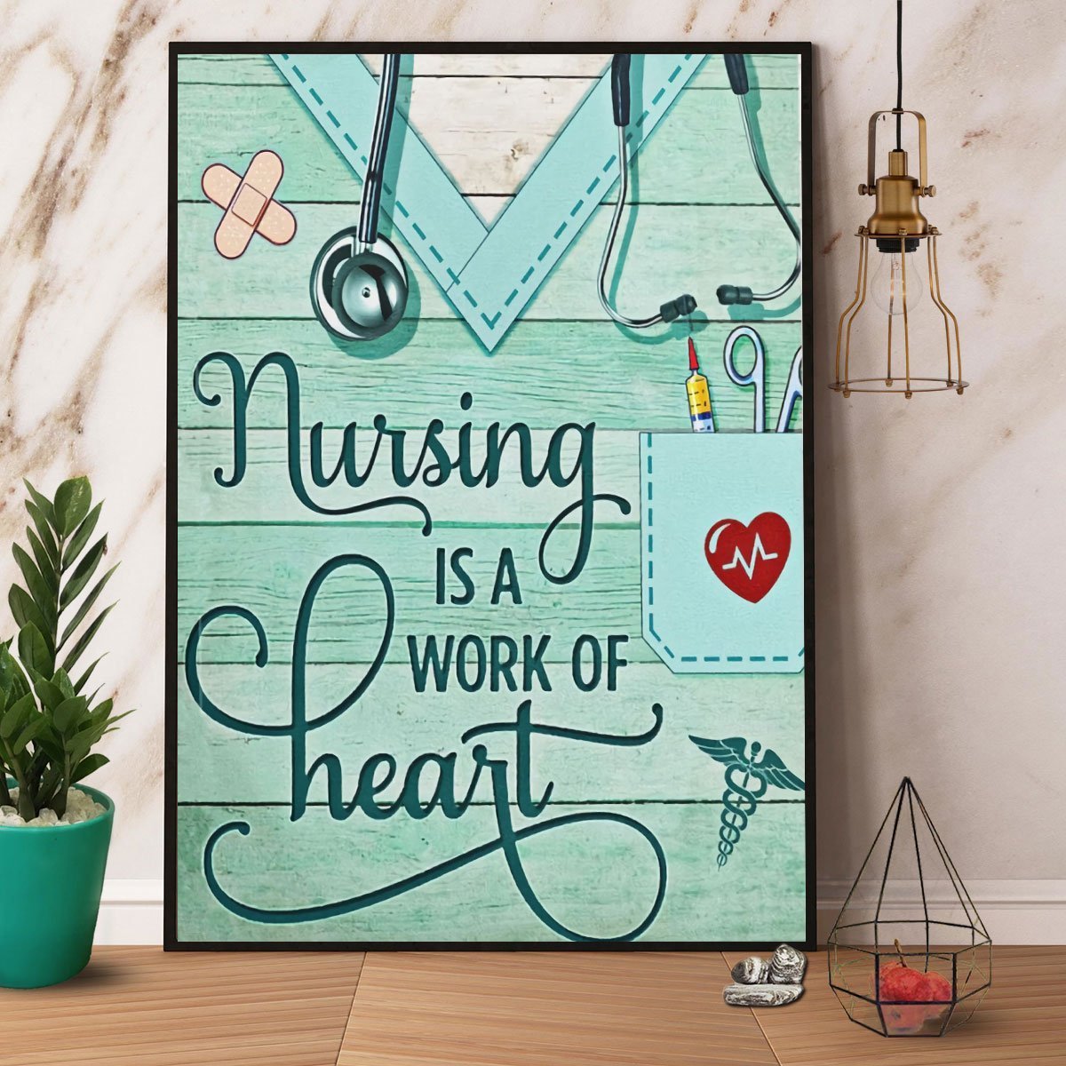 Nurse Nursing Is A Work Of Heart Satin Poster Portrait - Poster Art Design