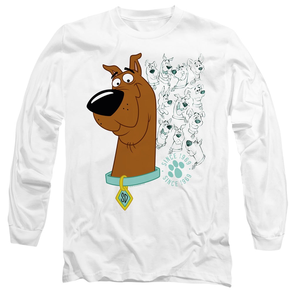 Scooby Doo Evolution Of Scooby Doo Mens Long Sleeve Shirt White ...