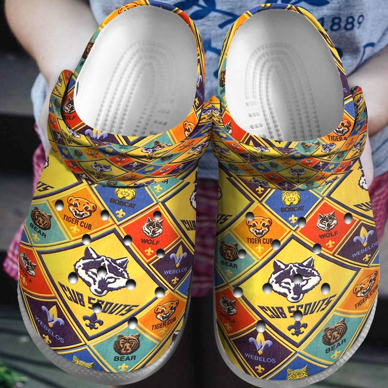 Scout Personalized Clog, Custom Name, Text, Color, Number Fashion Style For Women, Men, Kid, Print 3D Tiger Cub Scout