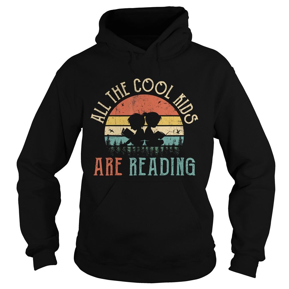 All the Cool Kids are Reading Book Vintage Reto Sunset TShirt