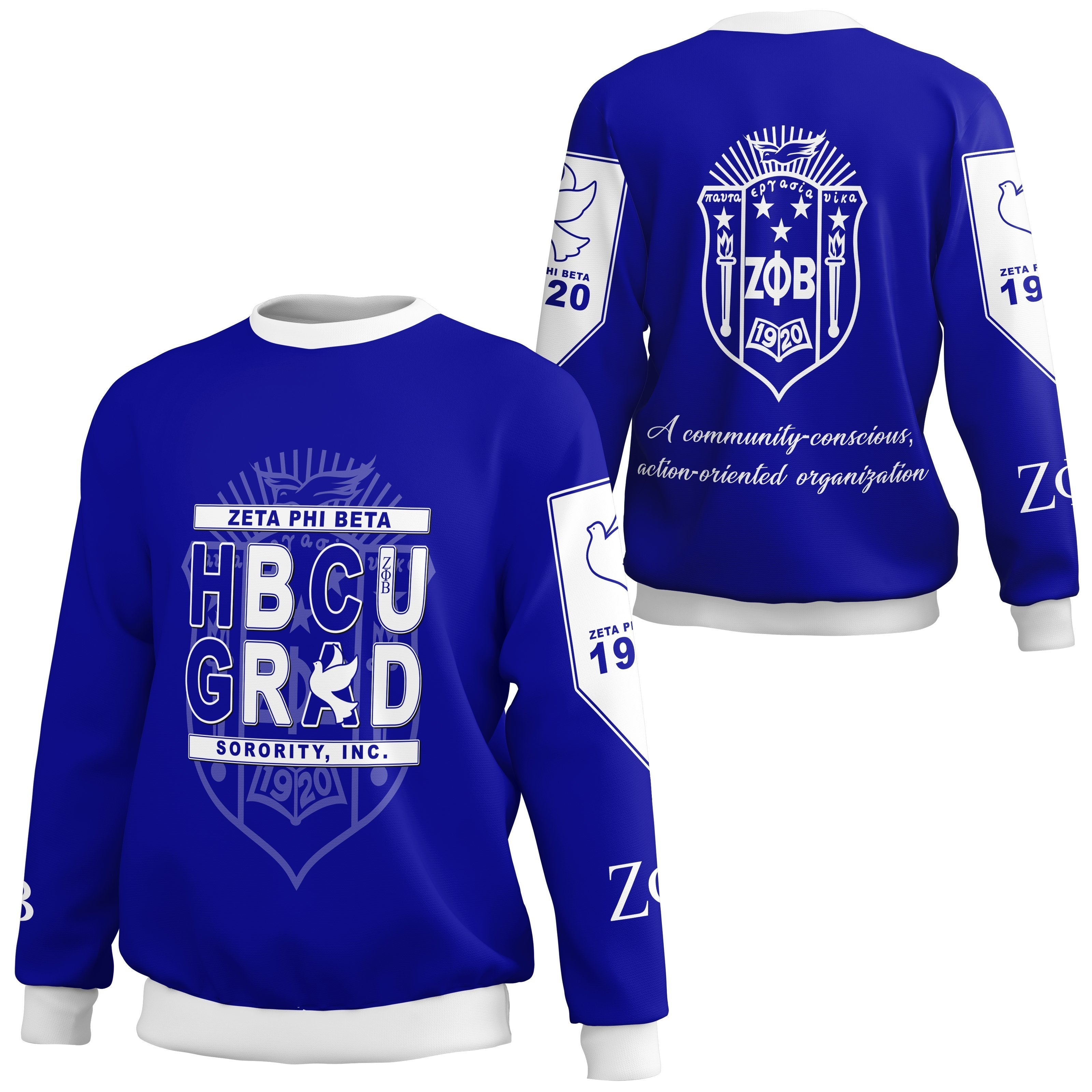 Greek Life Sweatshirt – Zeta Phi Beta Sweatshirt Hbcu Style J1