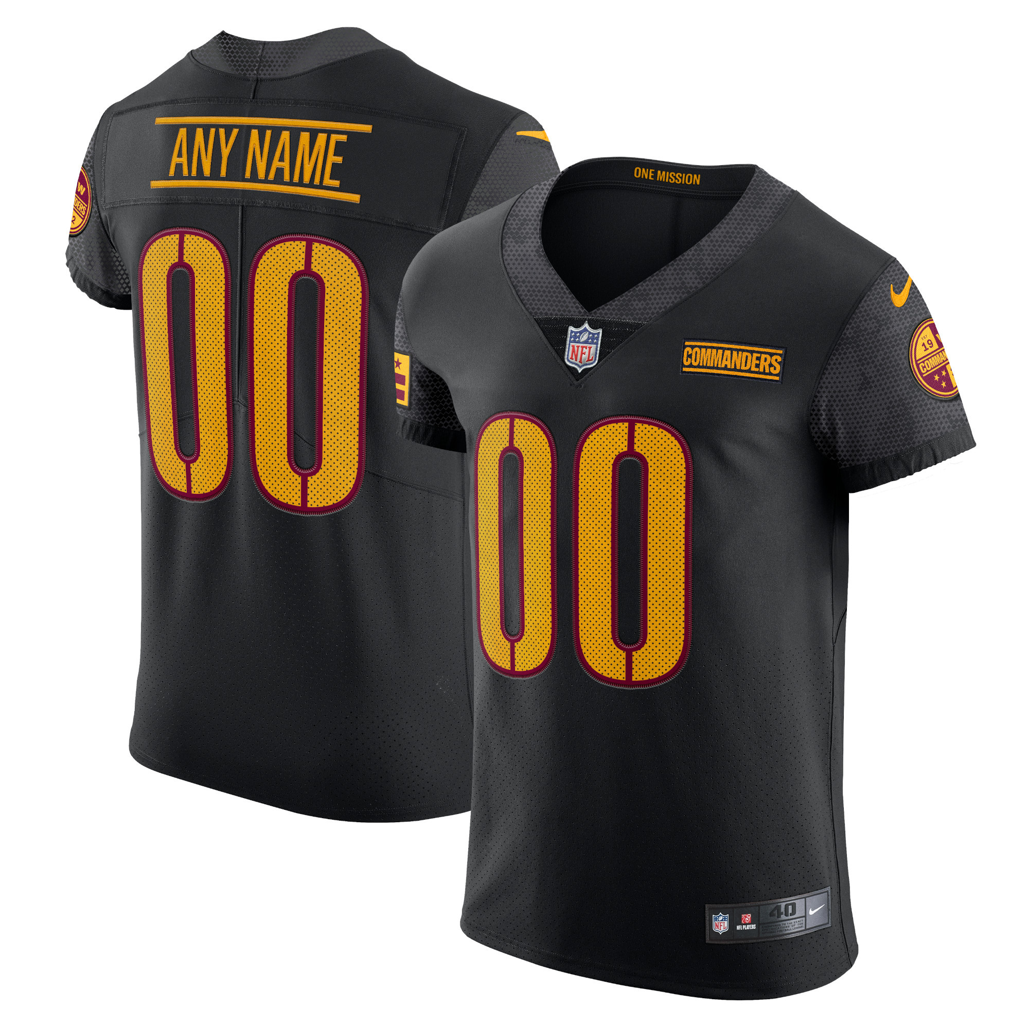 Washington Commanders Vapor Untouchable Elite Custom Alternate Jersey – Black