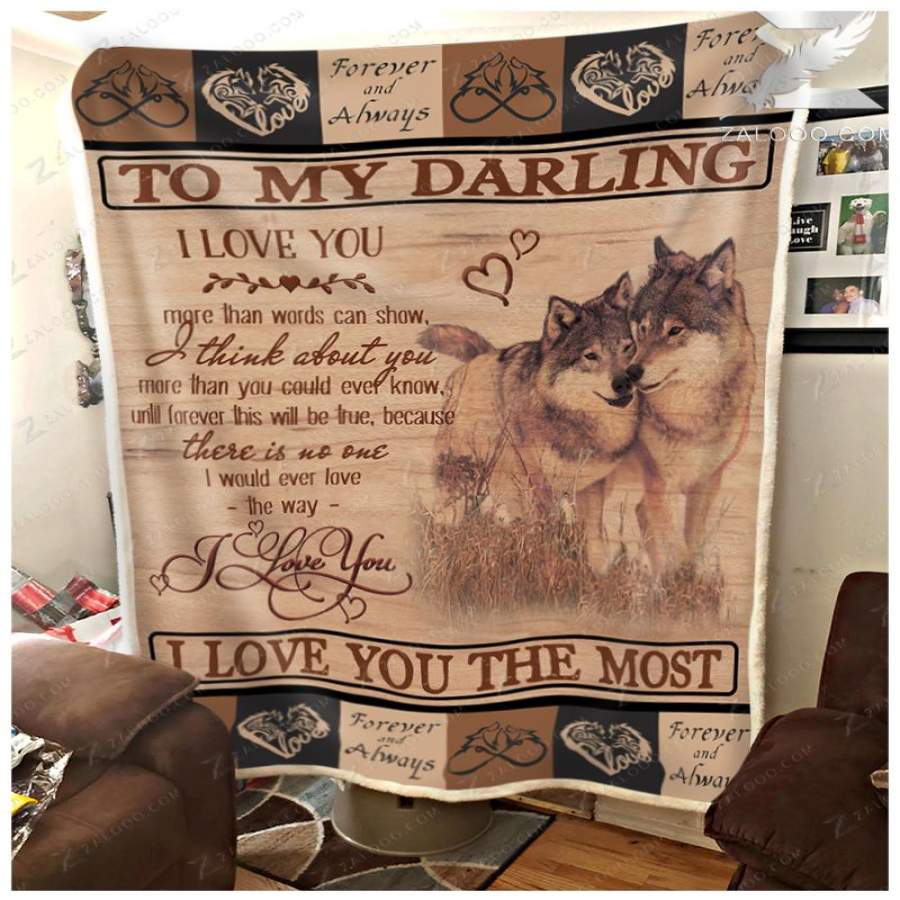 Zalooo – Fleece Blanket – Wolf – I love you more than words can show