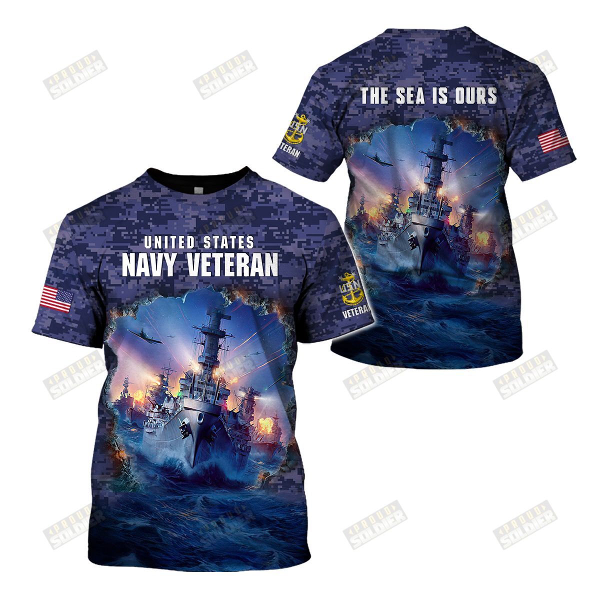 3D All-Over Printed “Us Navy Veteran – The Sea Is Ours” (Av-Nh49)