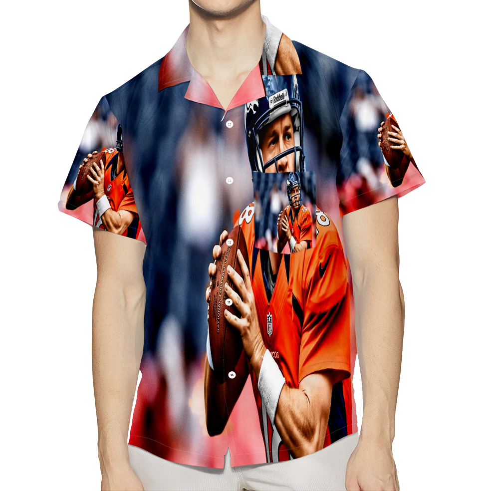 Denver Broncos 18 Peyton Manning V49 3D All Over Print Summer Beach Hawaiian Shirt With Pocket