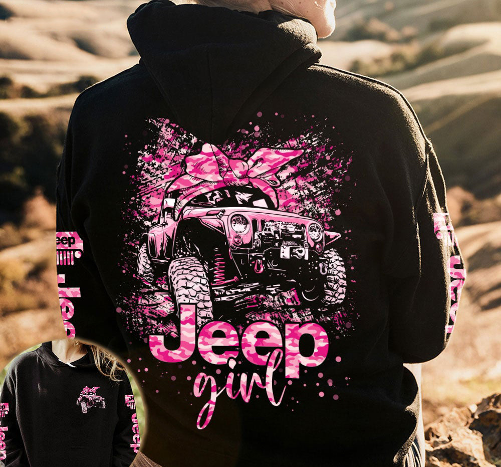 Pink Camo Jp Girl Hoodie 3D