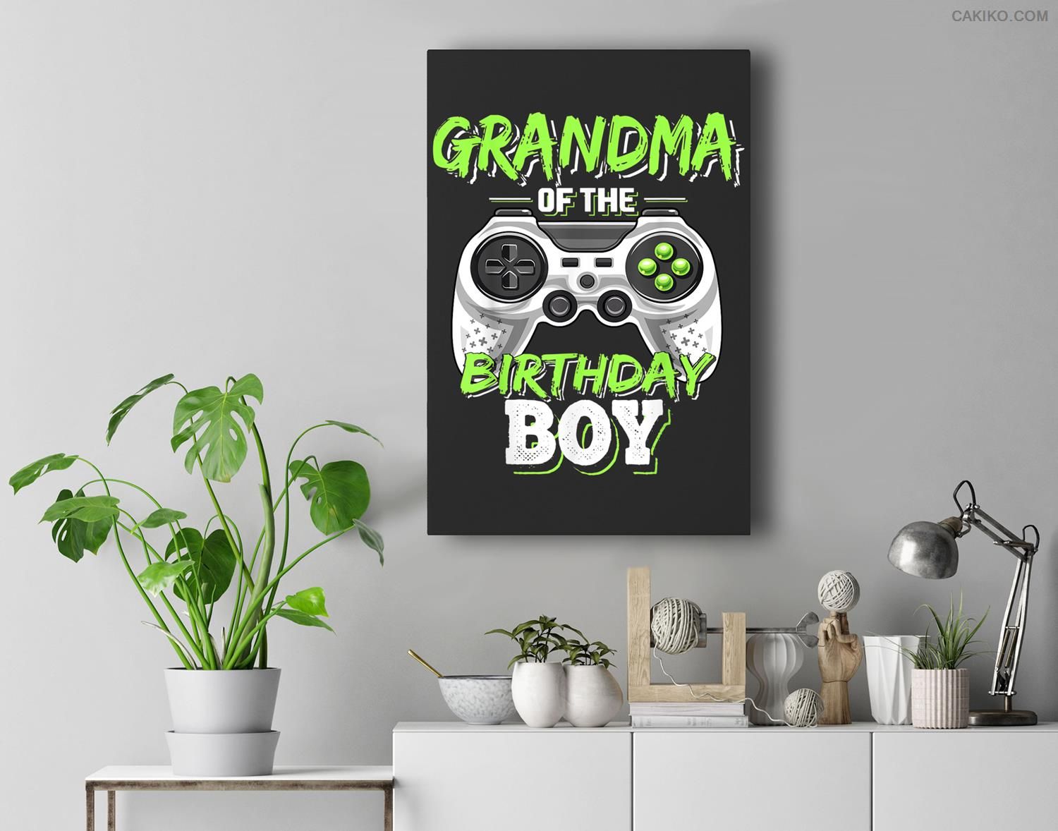 Grandma Of The Birthday Boy Matching Video Game Birthday Premium Wall Art Canvas Decor