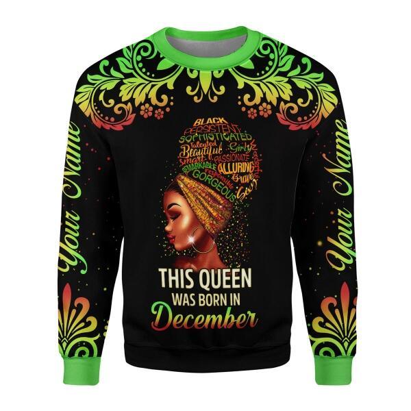 Customspig Personalized Ugly Sweater December Girl I Am 100% Me All Over Printed