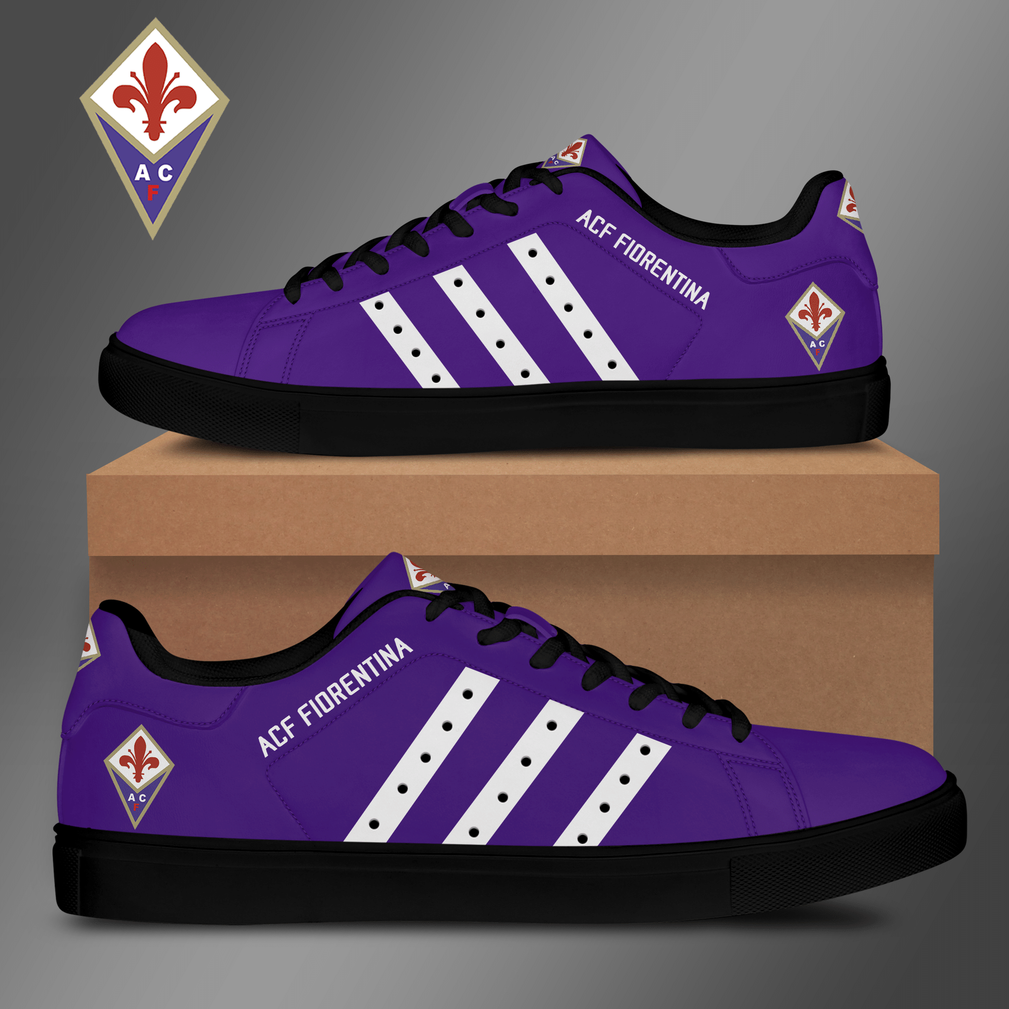 Acf Fiorentina Leather Low Top Shoes V3