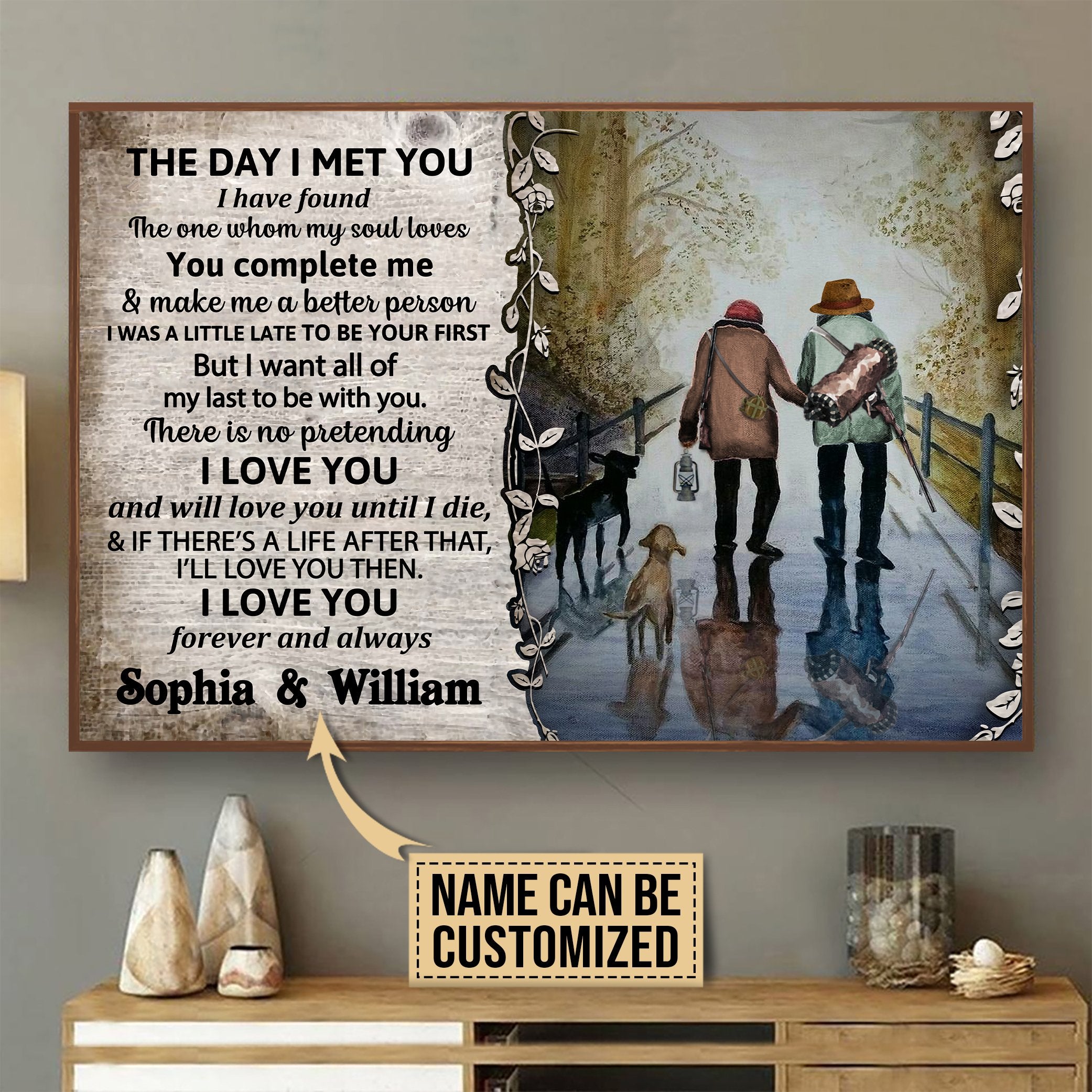 Aeticon Gifts Personalized Hunting The Day I Met Canvas Mom Dad Gift Home Decor