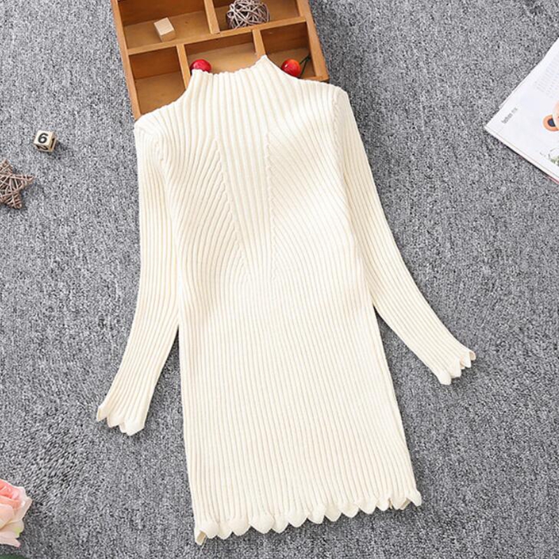 2-13Y 2020 Spring Autumn Winter Baby Toddler Teenage Kids Girls Knitted Dress Children’s Clothes Slim Girls Sweater Dress JW4327 alx