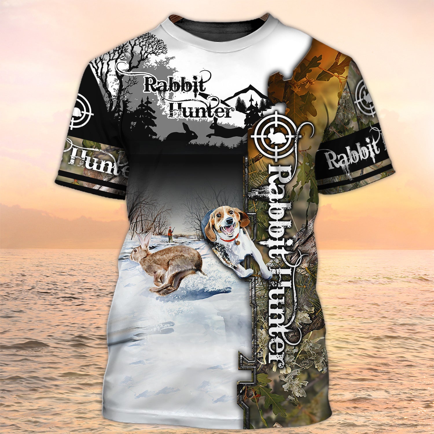 Nice Dog Hunting Rabbit Camo 3D All Over Printed Shirts, Hunting Tshirt, Rabit Hunting Tshirts